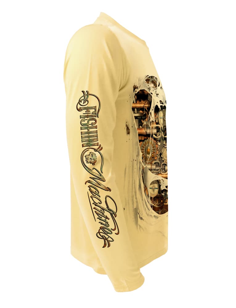 Rattlin-Jack Fishin-Machine-UV-Fishing-Shirt-Mens Right sleeve view in Yellow