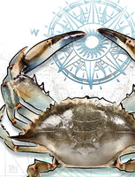 Chart-Your-Own-Course-Crab-Mens-UV-Long-Sleeve-Detail view in White
