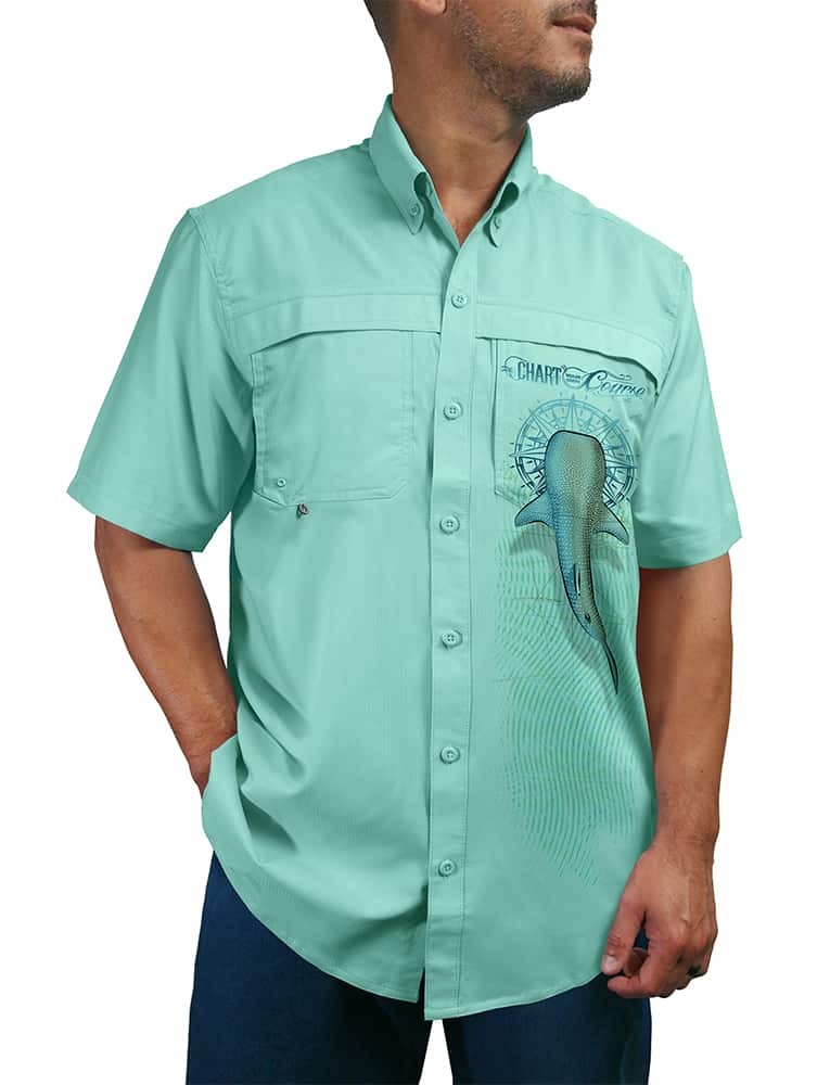 Whale-Shark-Button-Down-Sun-Shirt-Chart-Your-Own-Course-Front-Teal