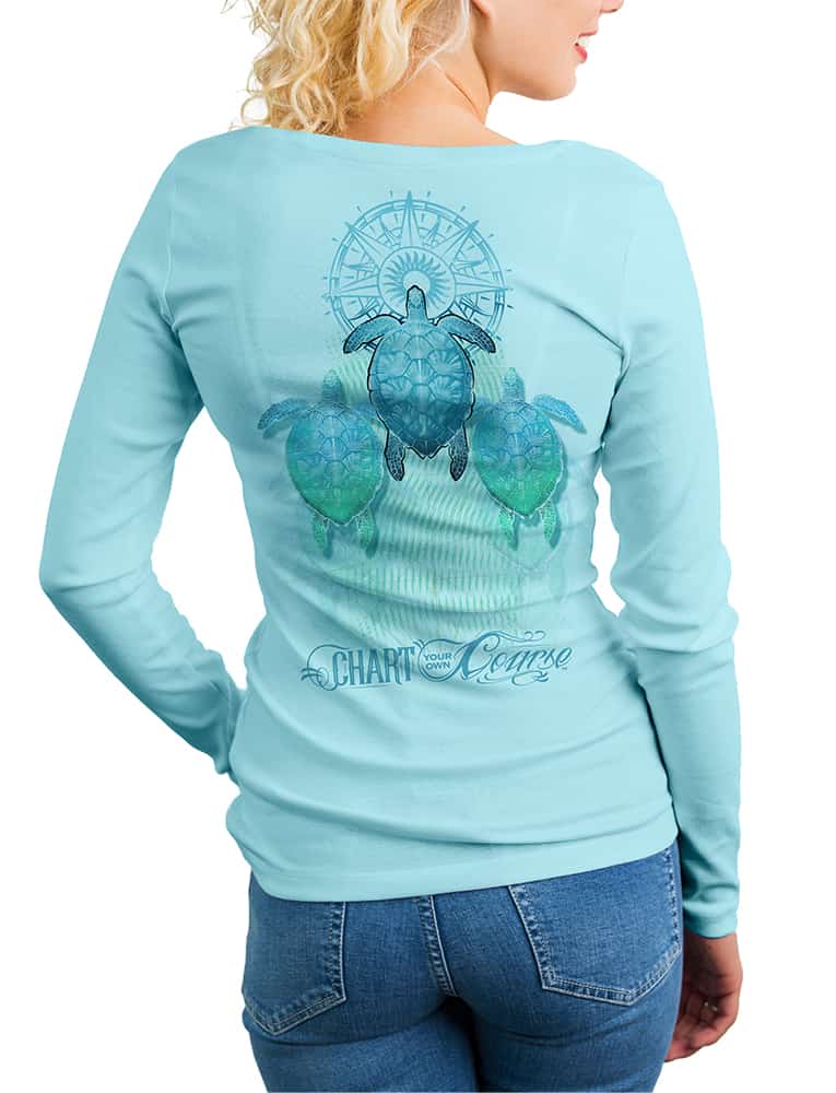 Turtle Rash Guard Women's Sea Turtle UV Rash Guard Shirt by Chart Your Own Course ...
